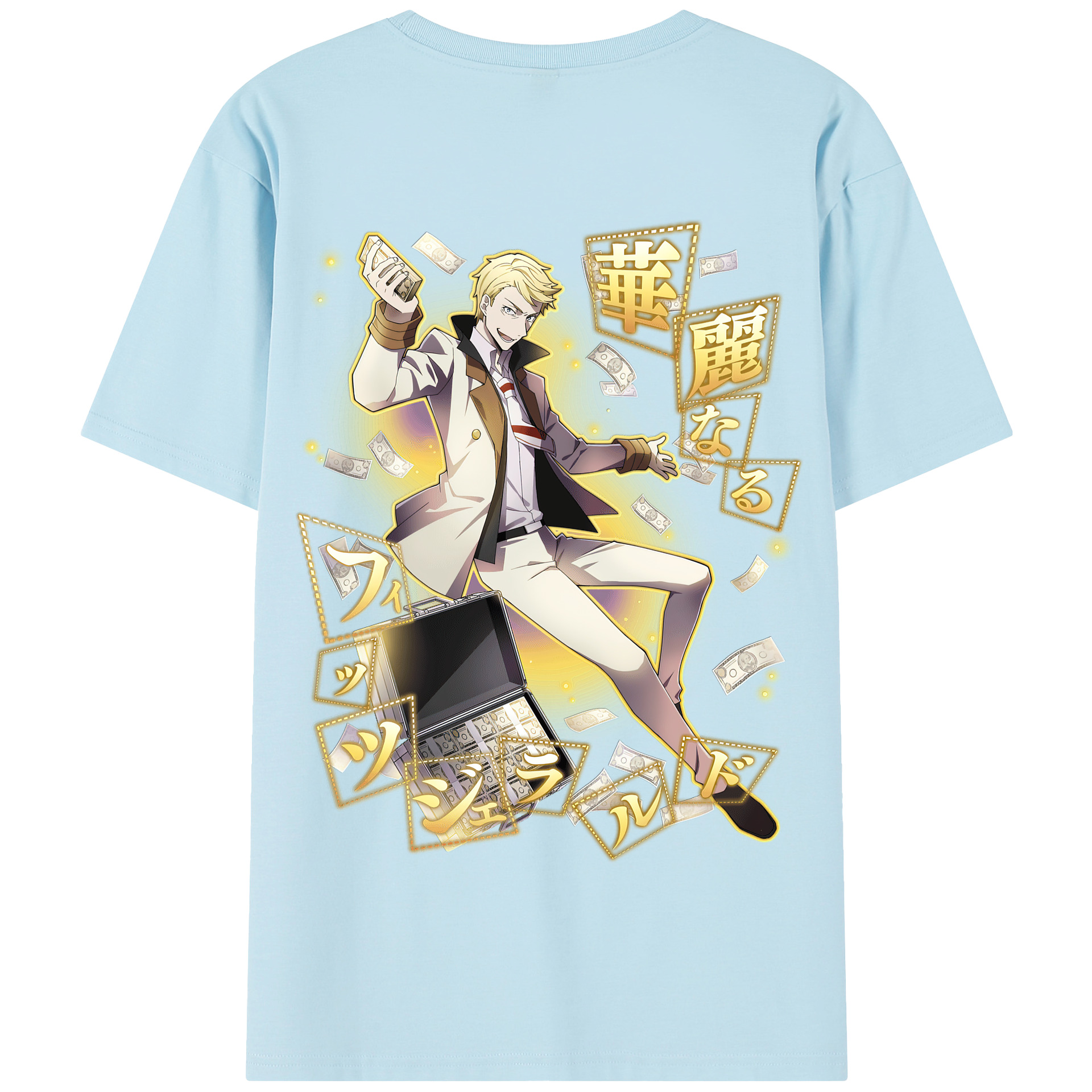 （画像用） 文豪ストレイドッグス Bungo Stray Dogs 綿100％半袖Tシャツ（背面プリント）